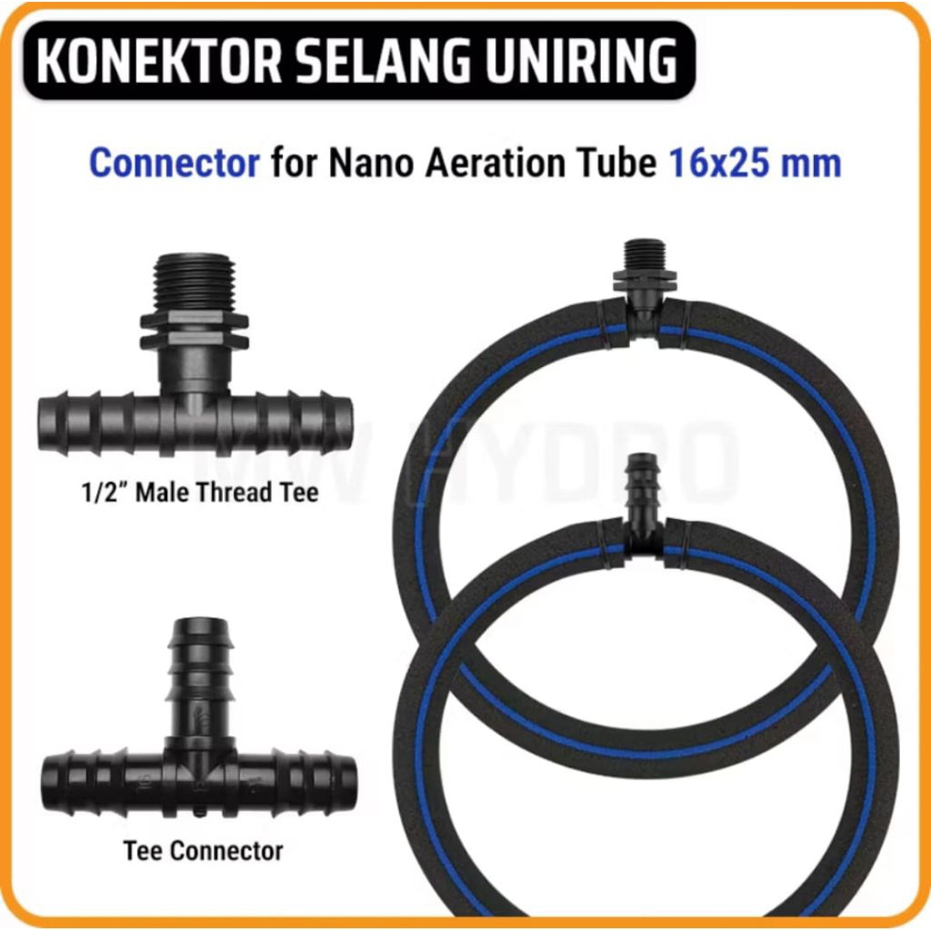 SELANG UNIRING Aerasi Uniring 16x25mm Connector dan Selang uniring 16 x25 mm / AIR DIFFUSER / Micro 
