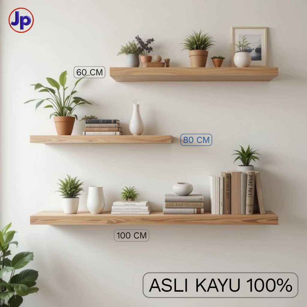 Best Seller Rak Pajangan Minimalis Kayu Solid - Ambalan unik Dekorasi Rumah- TERMURAH