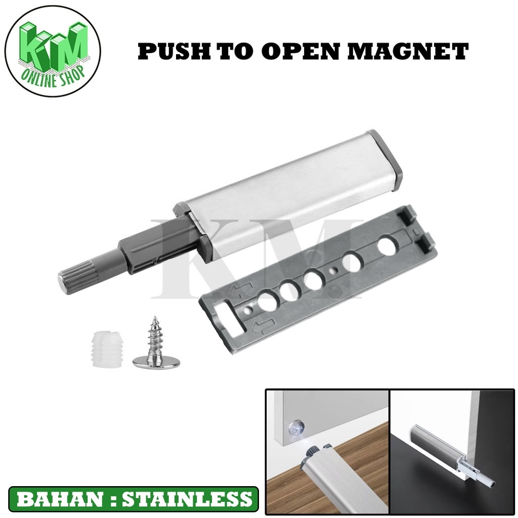 Push To Open Tip On Magnet Damper Stainless Keces Catches Door Magnet Pintu Laci Lemari