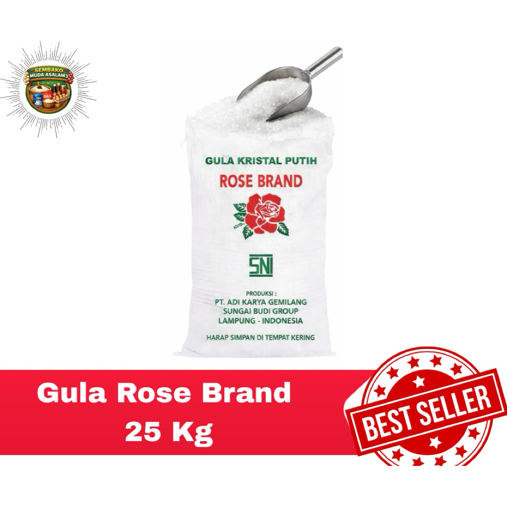 Gula Kristal Putih Rose Brand 25 Kg / Gula Pasir RoseBrand 25 Kg / Gula Gampang Larut