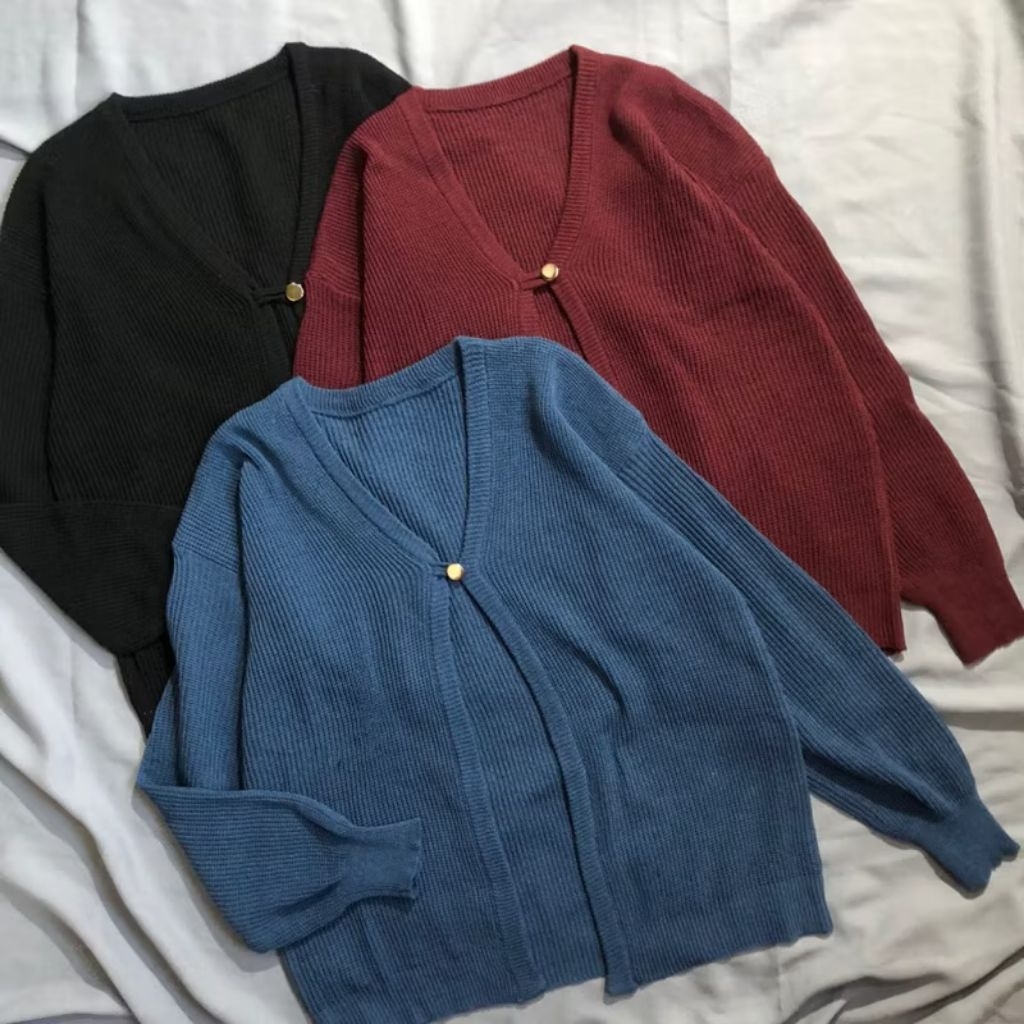 MANJA OUTER CARDIGAN RAJUT ATASAN WANITA TEBAL