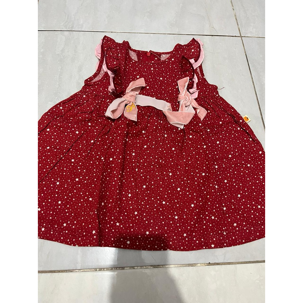 PL dres brand Paulette size 1 th warna merah maroon