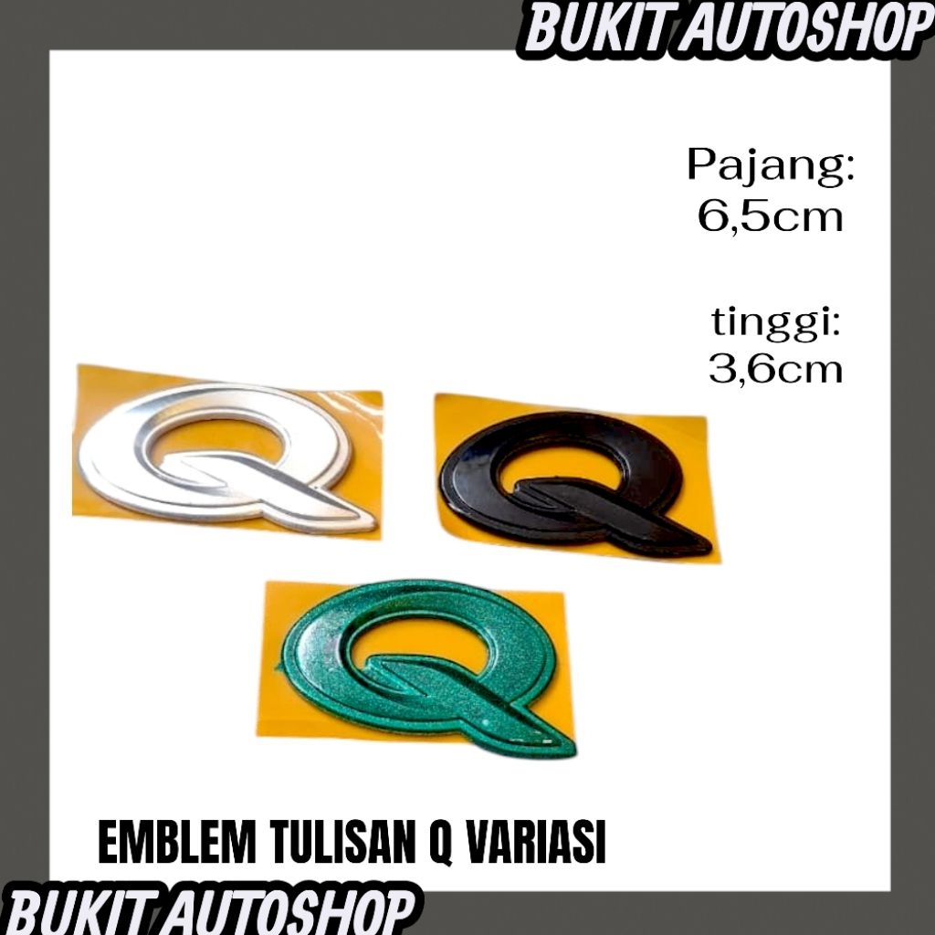 EMBLEM TIPE Q BAGASI SIENTA LOGO EMBLEM TULISAN Q SIENTA VARIASI ORIGINAL