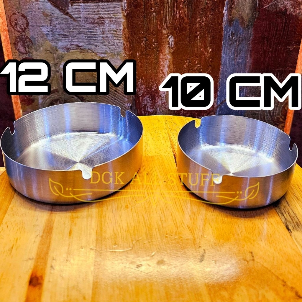 Asbak Wadah Tempat Puntung Abu Rokok Stainless Stainles Steel Besi Stenlis Tebal Anti Karat Bulat Uk