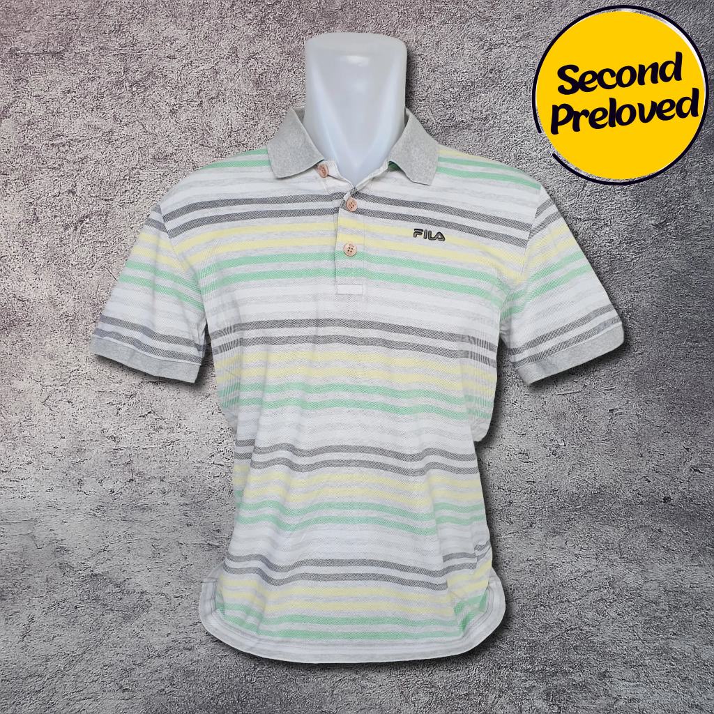 Baju Kaos Polo FILA - Size M / Lebar 52 cm - Original - Second