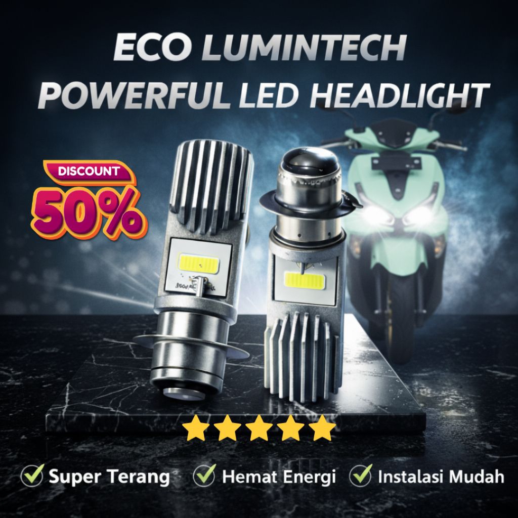 Lampu Depan Motor LED H6 – Sorot Fokus untuk Riding Malam, ECO LUMINTECH