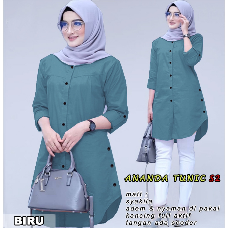 Ananda Tunik S2 - Logo Smile (LS) - Ukuran M-3XL - New Arrival