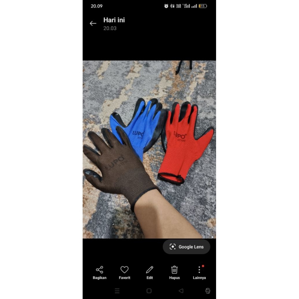 sarung tangan Lupo/sarung tangan karet kerja/sarung tangan proyek