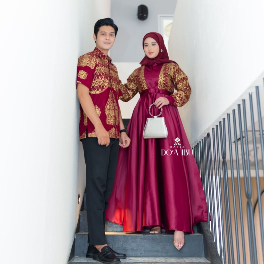 sarimbit batik kombinasi set couple pasangan batik wayang kombinasi velvet