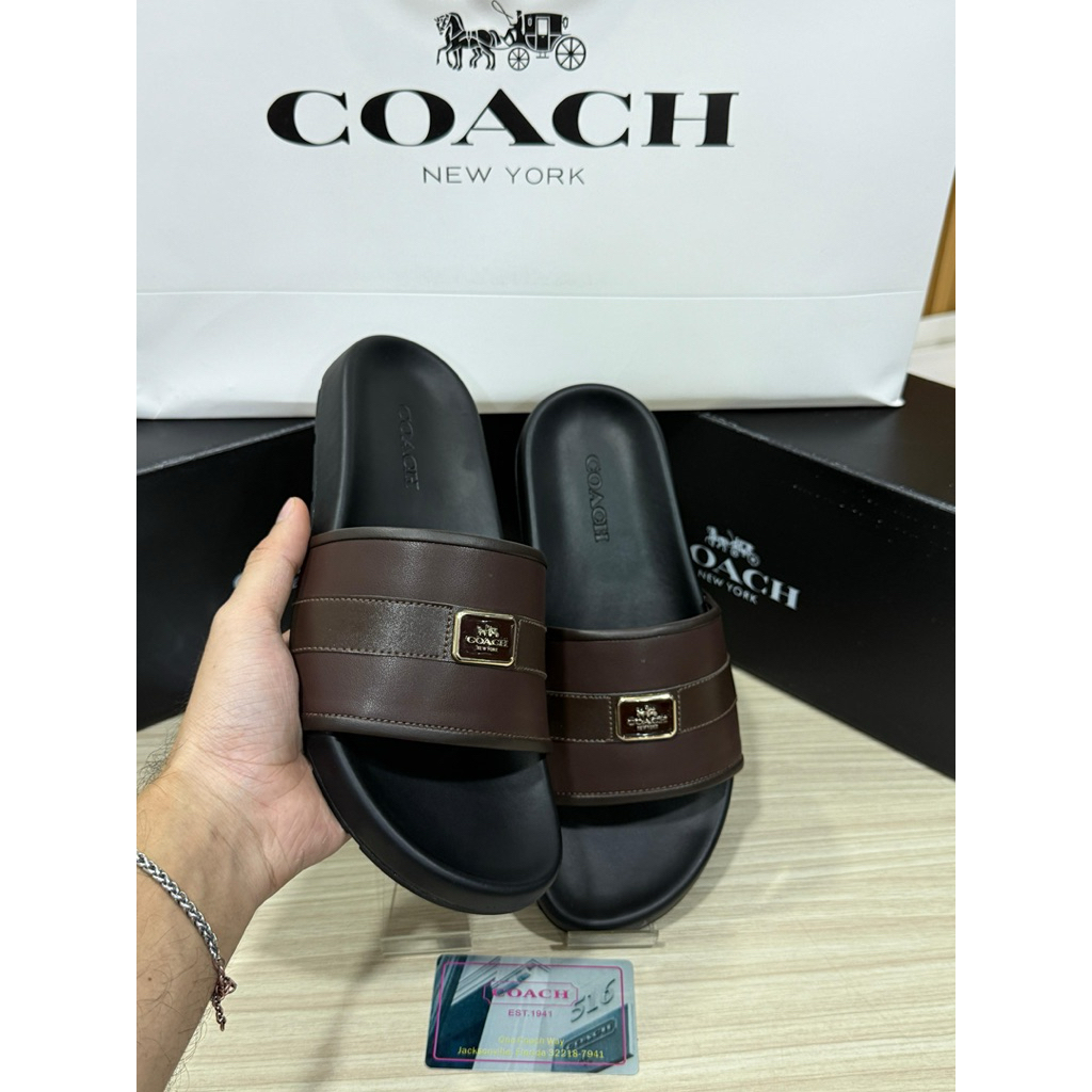 slide on Coach / new arrival slide on Coach import / slide pria terbaru / sandal pria import / sanda