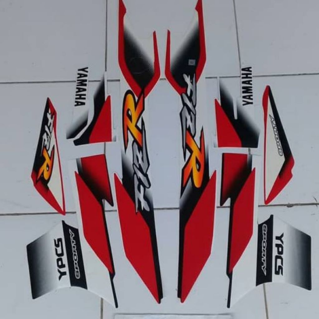 Striping stiker body motor yamaha fiz R f1zr ardath 2001 stiker list bodi motor fiz r ardath merah p