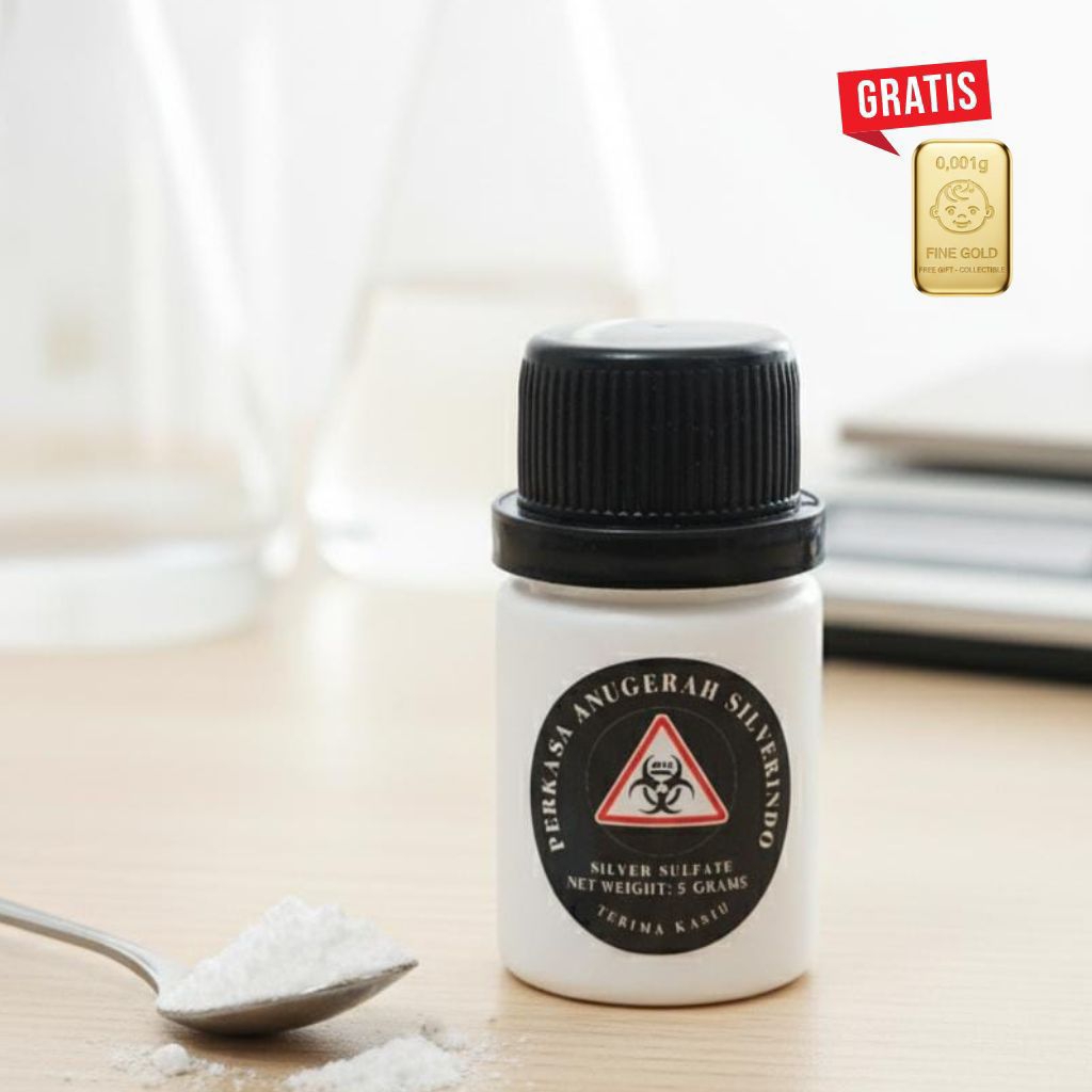 Silver Sulfate (Ag2SO4) PA / Perak Sulfat (Ag2SO4) Pro Analis - 5 gr - 99.8% Murni - Analisa Laborat