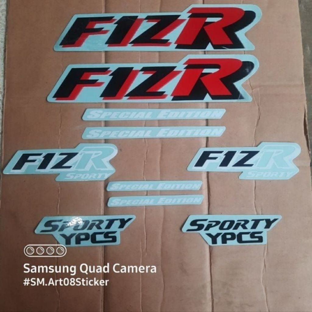 Striping stiker body motor yamaha fiz R f1zr marboro sporty merah stiker list bodi motor fiz r marbo