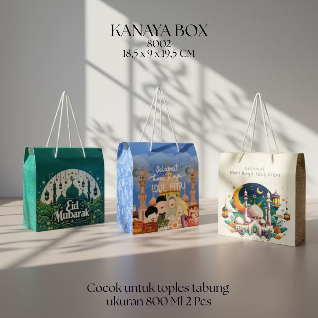 BOX HAMPERS KUE LEBARAN ISI 2 TOPLES