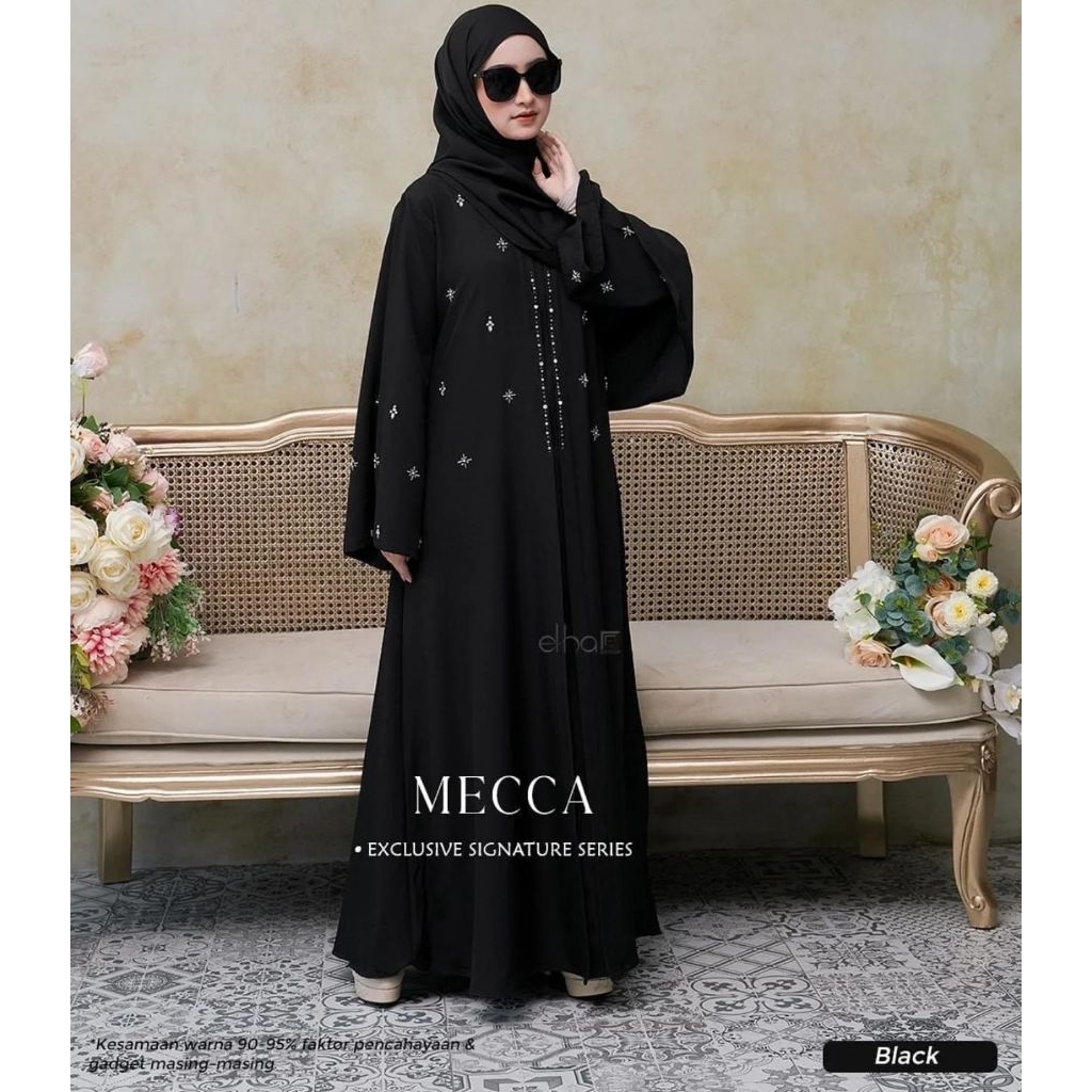 mecca abaya turkey bahan ceruty babudoll mix payet mutiara full purring