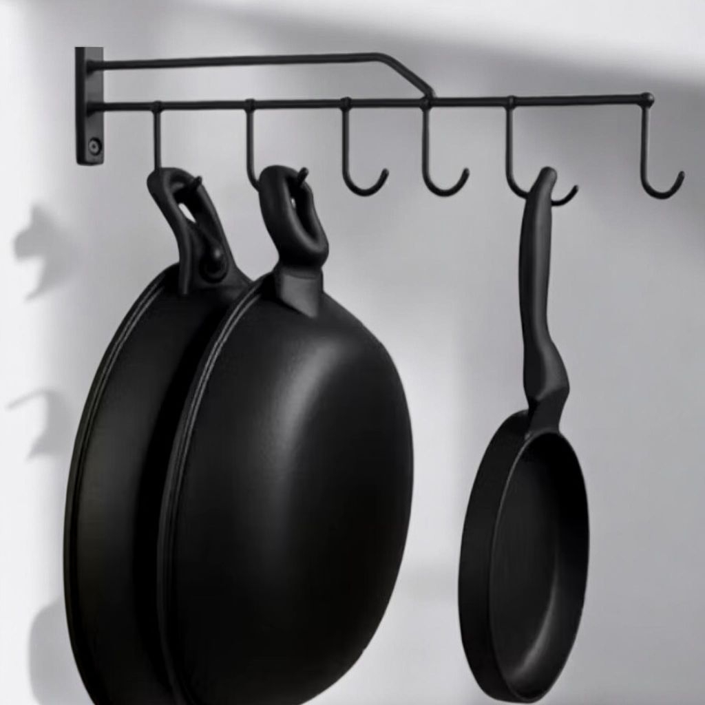 Gantungan Panci Dinding Dapur, Rak Panci 5 Pengait
