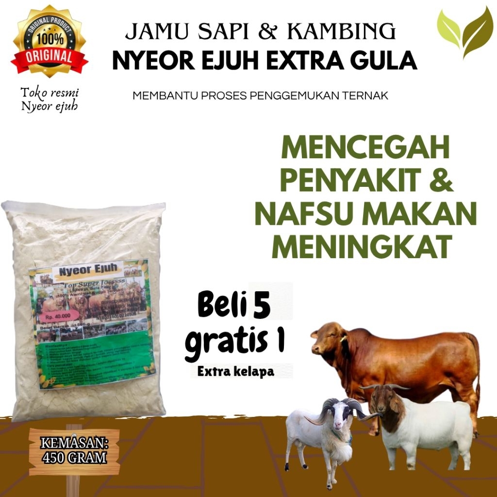 jamu sapi & kambing penambah nafsu makan jamu sapi penggemuk jamu sapi lahap makan jamu sapi cepat g