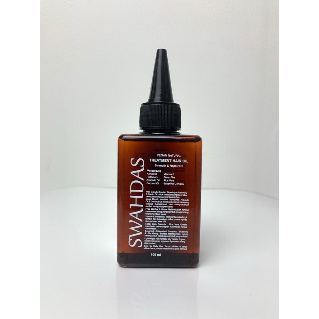 Vegan natural hair oil Treatment 100ML with Rosemery,minyak kelapa,minyak kemiri, Numbuhin rambut, r