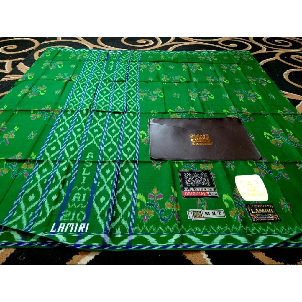 Sarung Tenun Lamiri MST S90 Kembang Full Sutra Basah A1 Asli, Jahit Tengah, Ukuran Dewasa 210