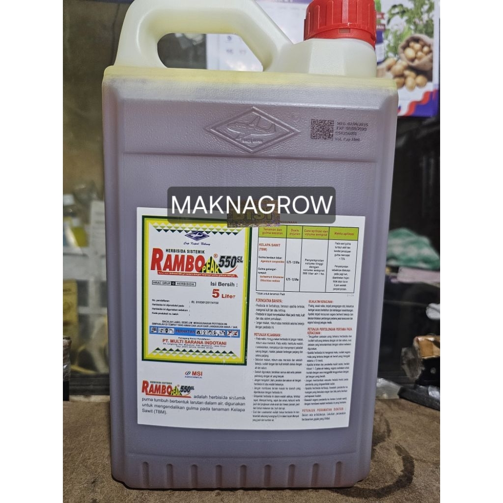 Racun rumput  HERBISIDA RAMBO PEAK 550 SL 5 LITER