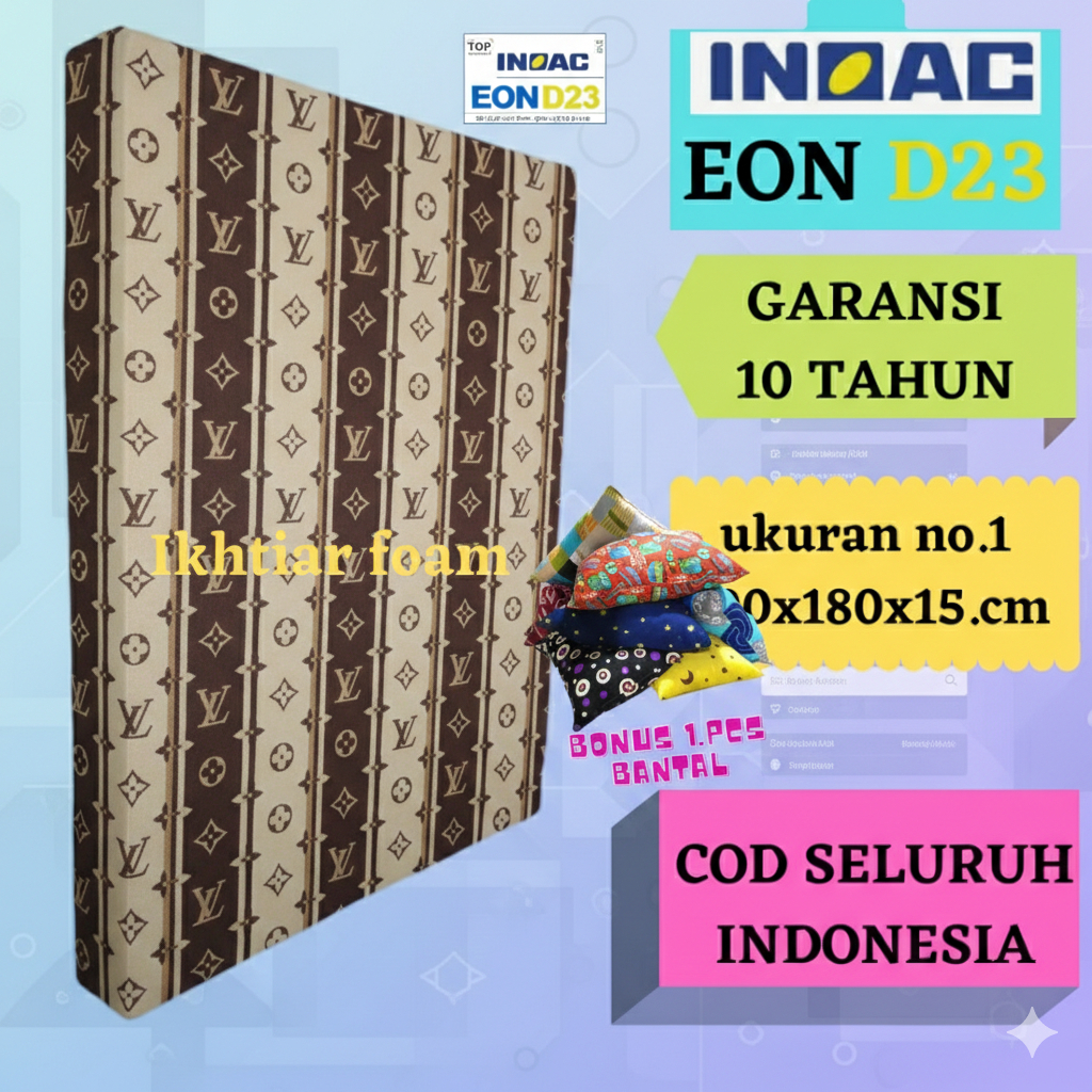 Inoac Kasur Busa EON LG D23 Ukuran 200X180X15.cm Garansi 10 Tahun Kasur Busa Inoac No 1 Tebal 15 cm
