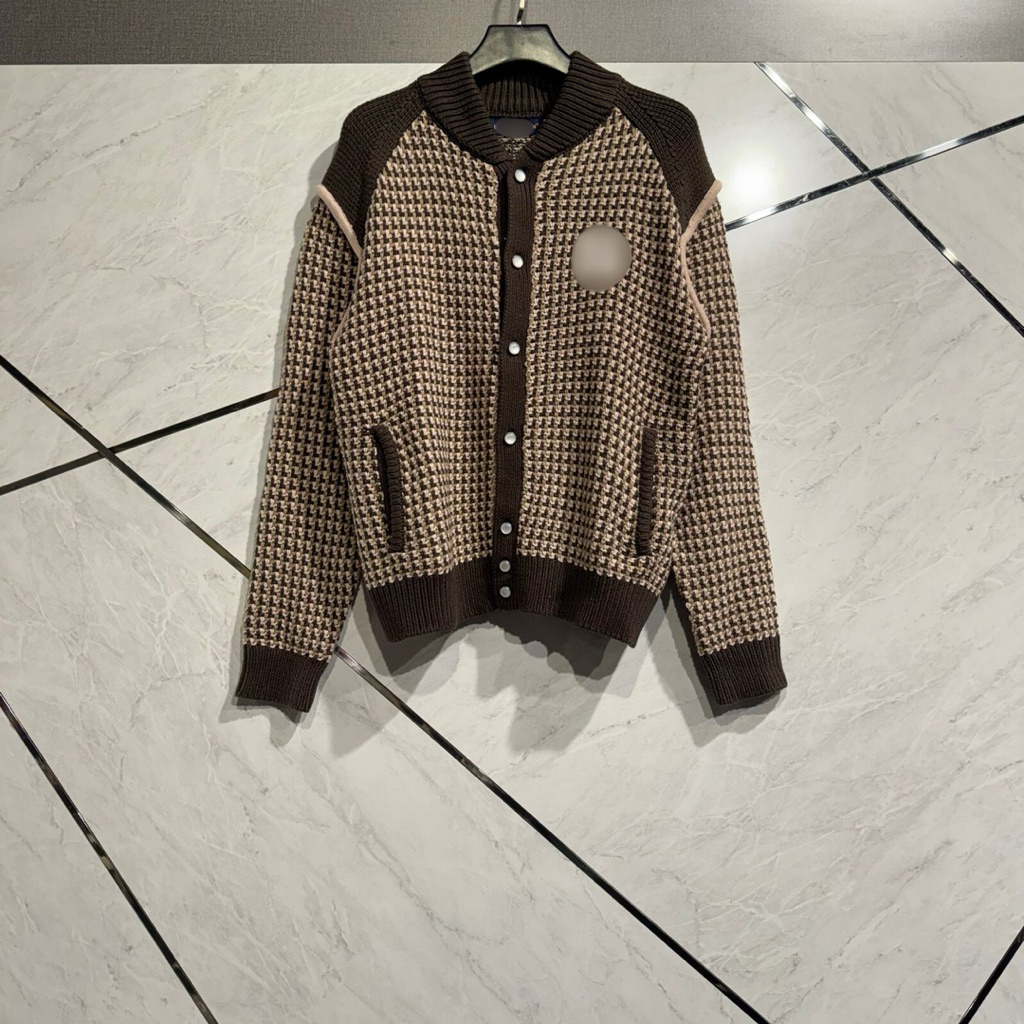 3LV1 Jaket Knit Jacquard Brown