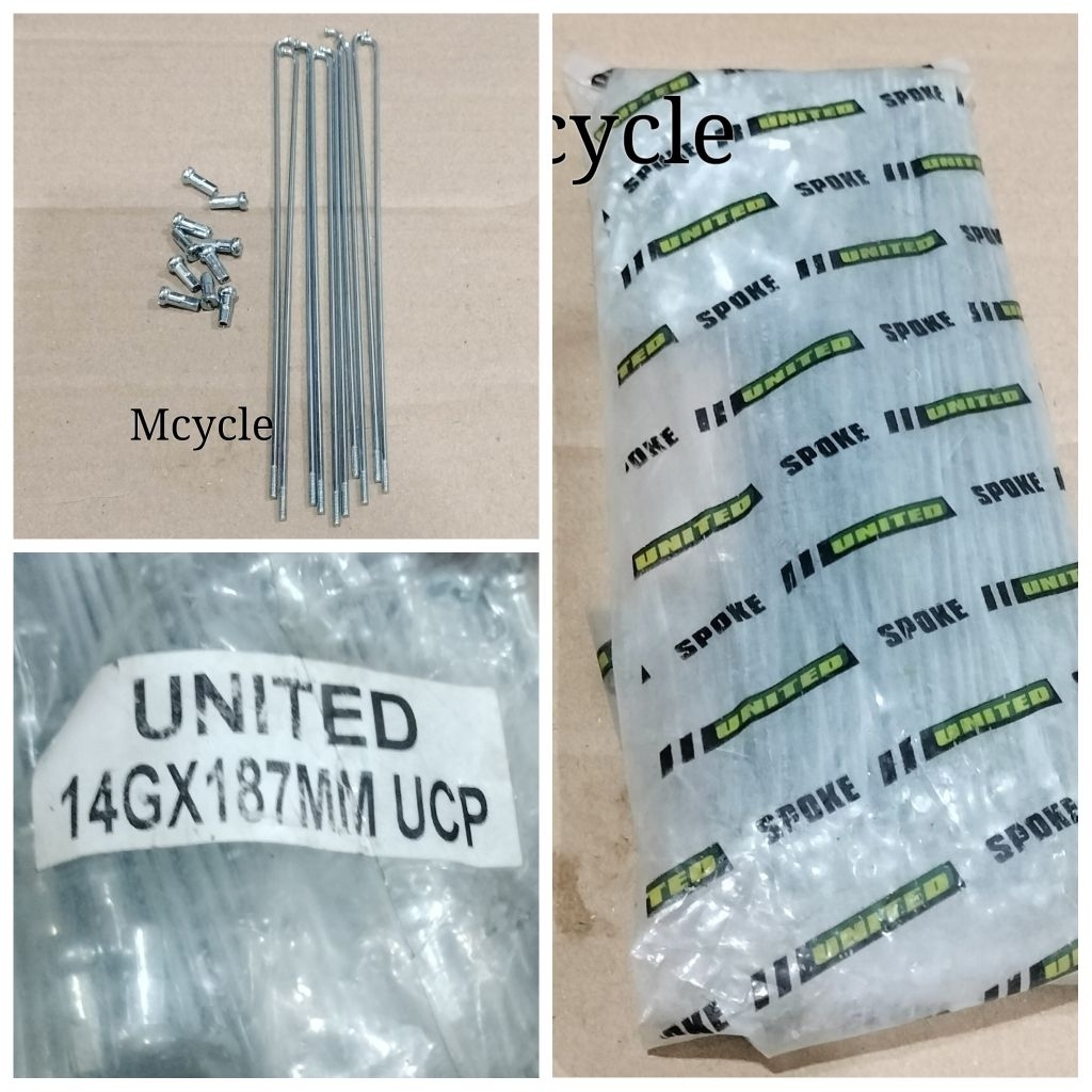 Jari-jari Spoke Sepeda 20 inch United (14G×187 MM) harga 10 pcs