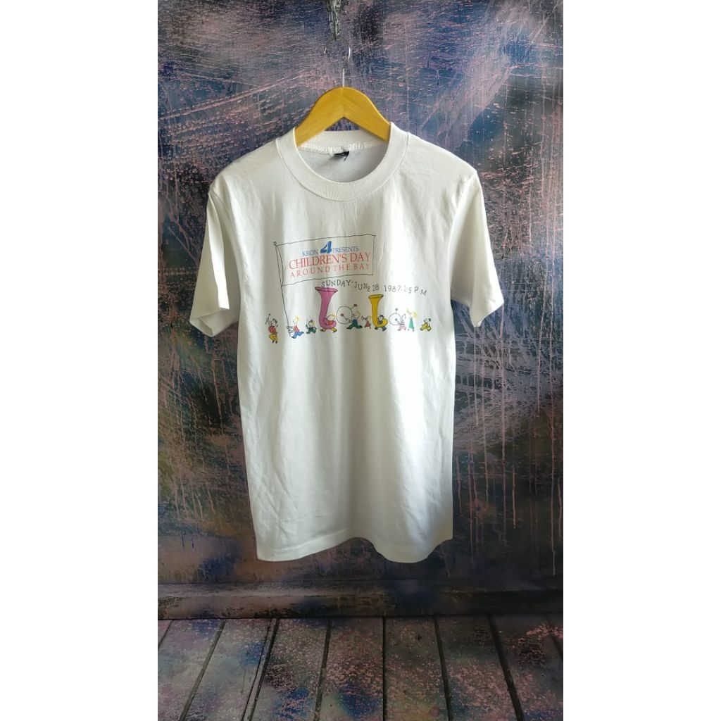 t-shirt kaos putih vintage second