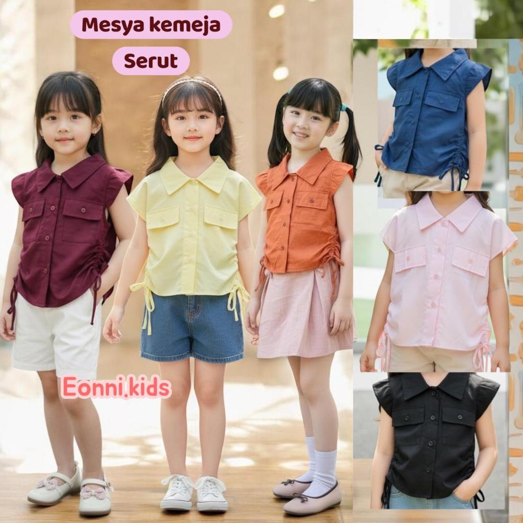 EONNI - MESYA Kemeja Blouse Serut Anak  Perempuan Umur 2-7 Tahun -Atasan Kemeja/Blouse/tunik Anak Pe