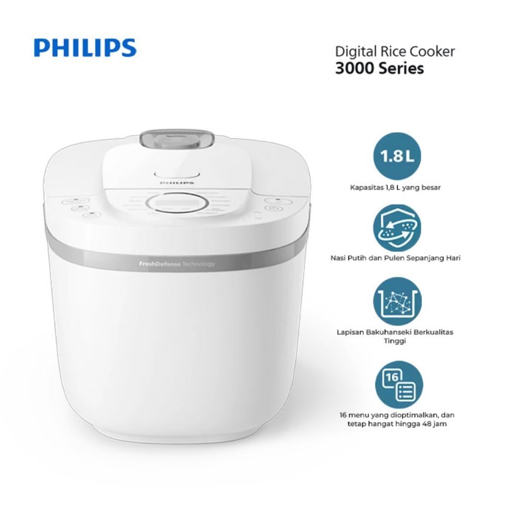 Rice Cooker Digital Philips HD 4716 Magic Com 1,8 Liter