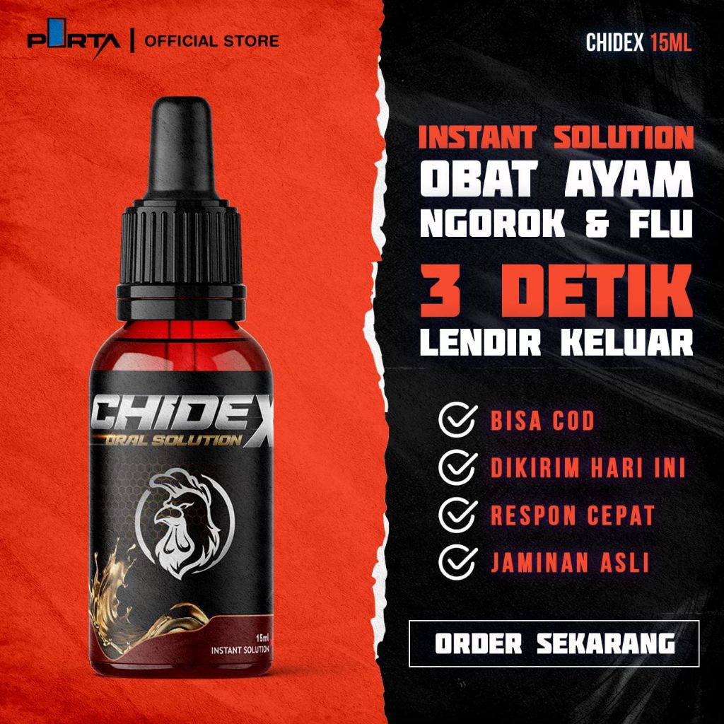 CHIDEX - obat ayam ngorok snot flu radang tenggorokan pernapasan semua jenis ayam.