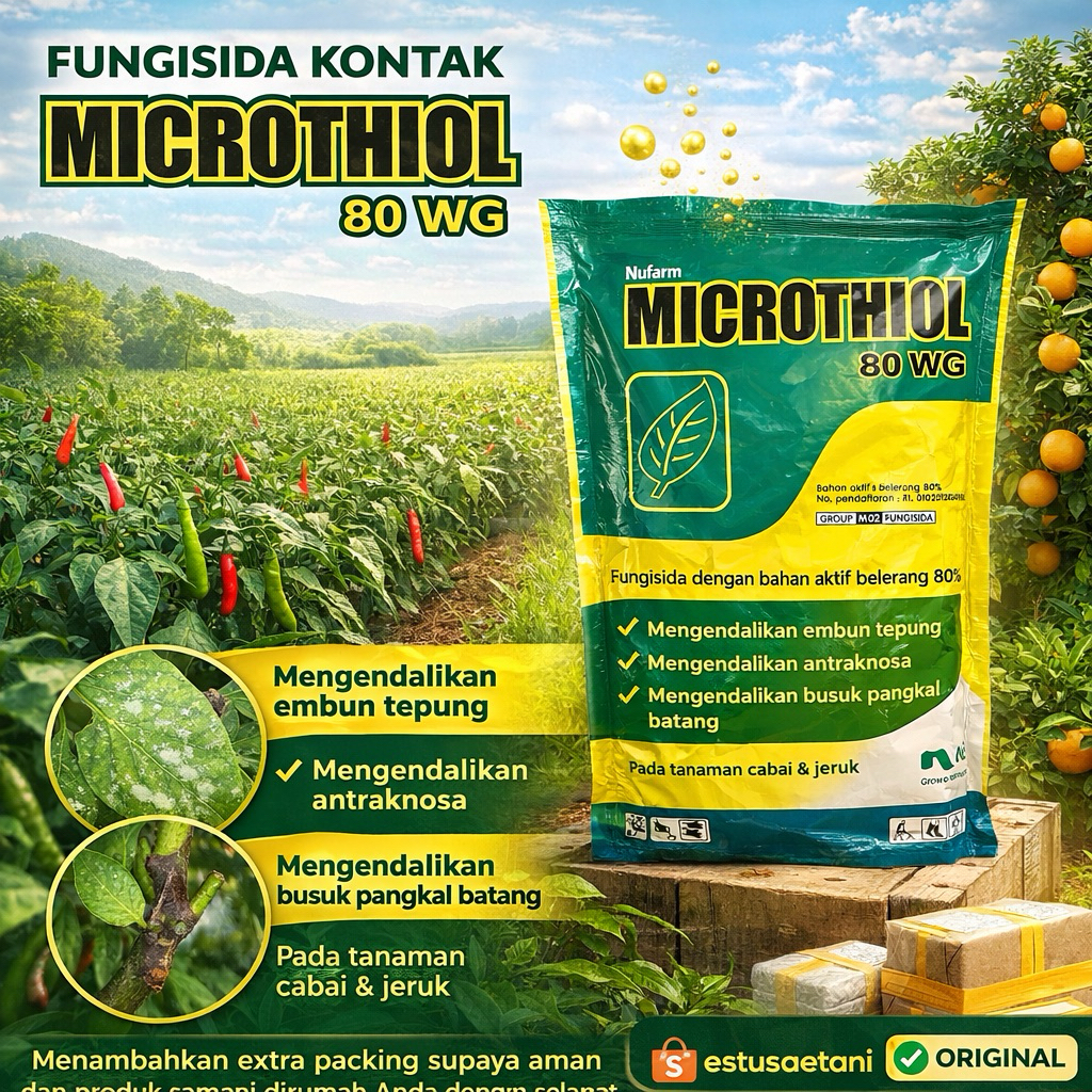 Fungisida MICROTHIOL 80WG - 1 Kg - Pengendali Jamur, Antraknosa dan Tungau