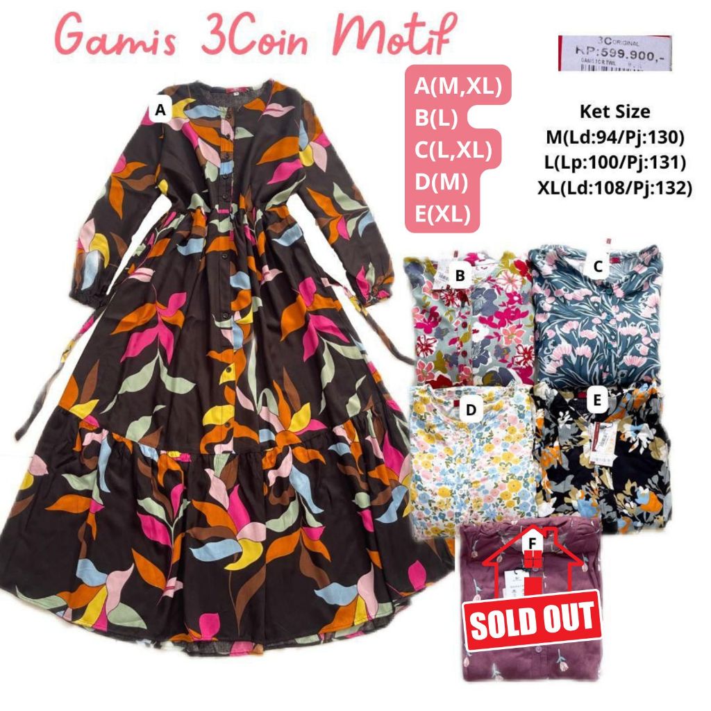 GAMIS 3 COINS MOTIF ORIGINAL