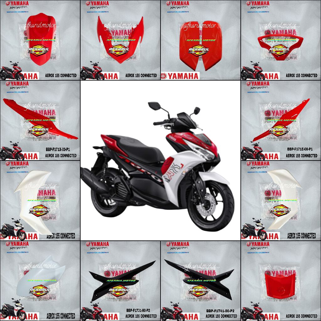 BODY BODY HALUS VARIAN MERAH PUTIH 2024 AEROX 155 CONNECTED 155 ORIGINAL YAMAHA