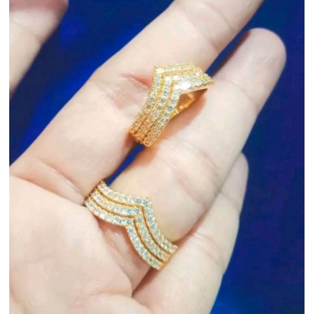 Cincin Koin 91 Wanita Fuji Baris Elegan Aksesoris Perhiasan Dewasa Anti karat anti luntur