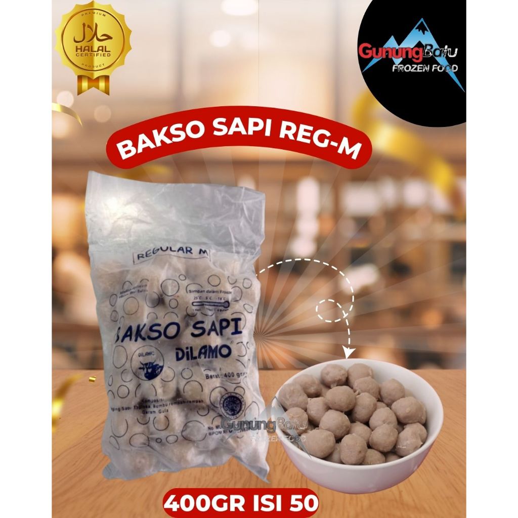 DILAMO BAKSO SAPI REG-M 400 GRAM ISI 50 BASO SAPI