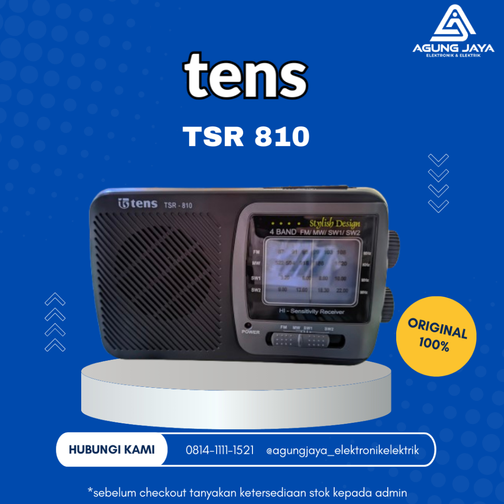 Radio Tens 810 4 Band FM MW SW AC/DC Plastik Mini Antena Teleskopik Listrik & Baterai