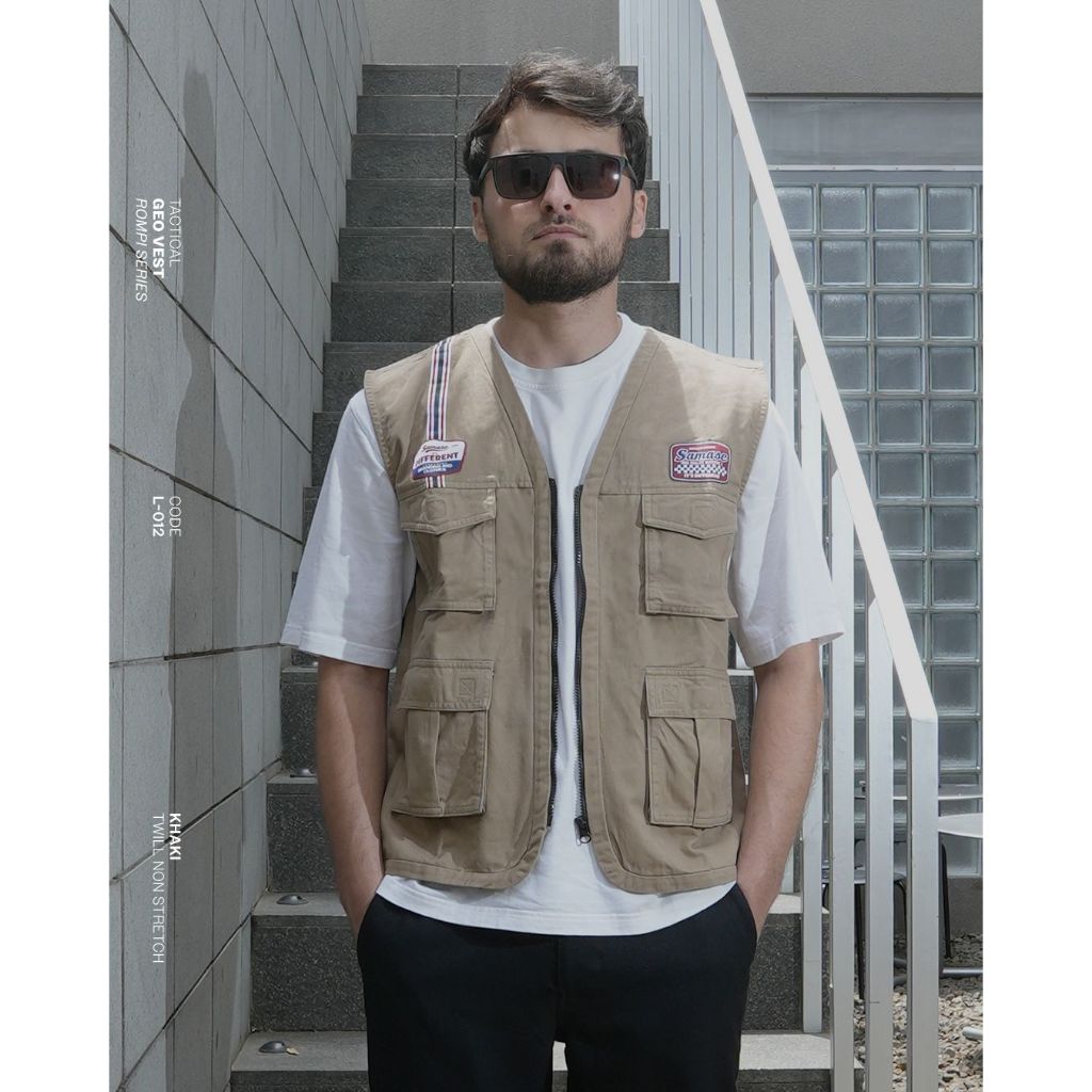 SAMASE Rompi Tactical Geo Vest L012 Rompi Sholat Pria Dewasa Tanpa Lengan Produk Terbaru 2026 Ori