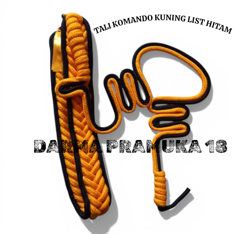 Tali komando pramuka kuning lis hitam tali kur taruna 2 warna
