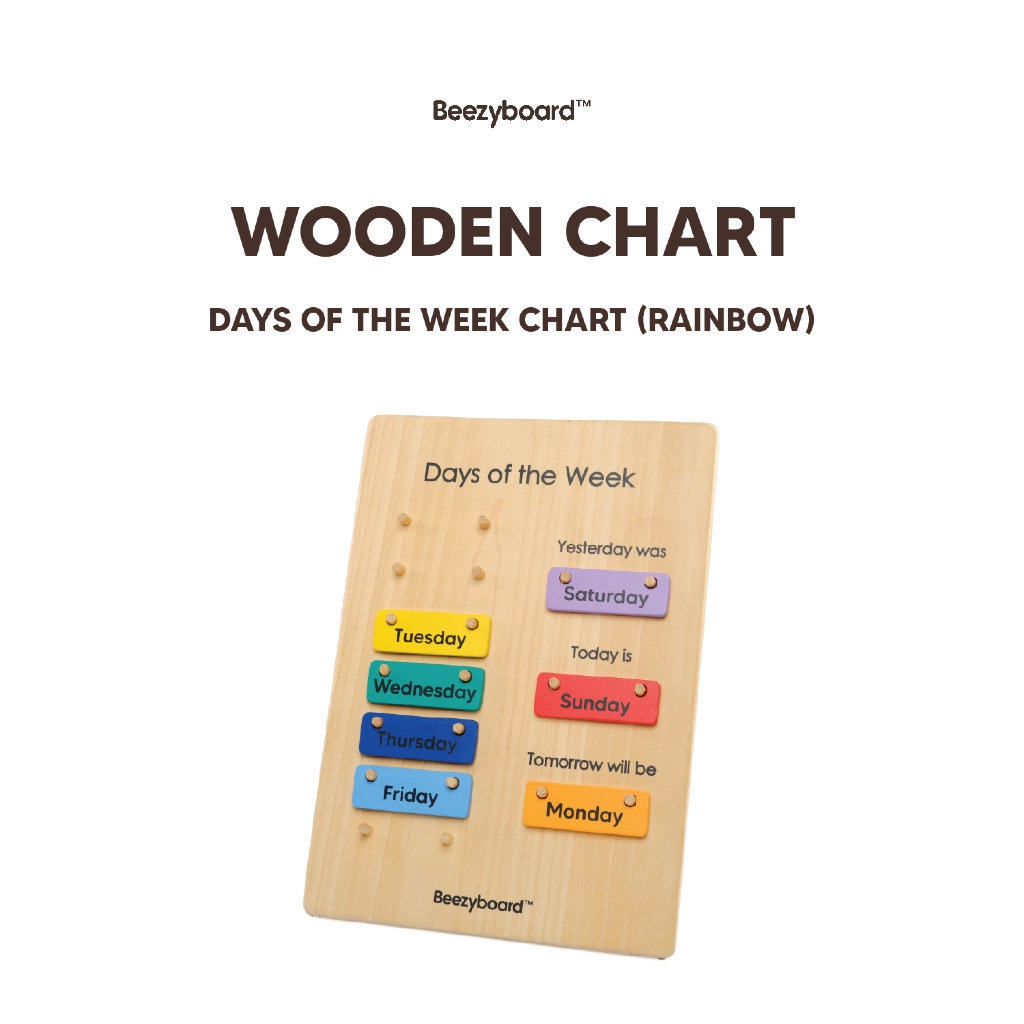 Beezyboard Wooden Chart (RAINBOW) Edukasi Anak 3 Tahun+