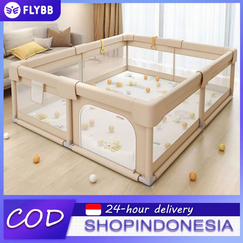 FLYBB Pagar Bayi Bermain Playpen Pagar Pengaman Bayi Tempat Bermain Anak Pagar Mainan Anak Pagar Bay