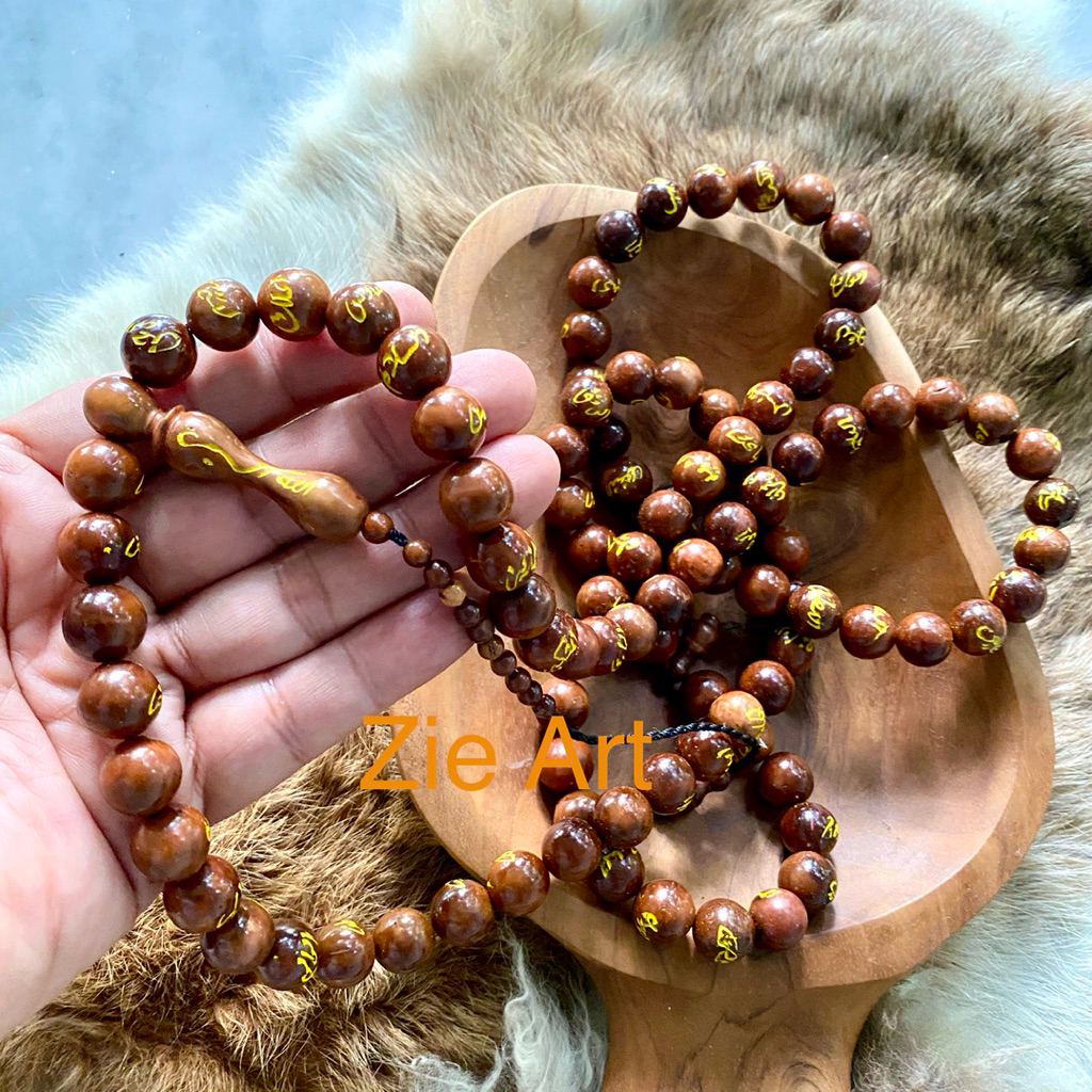 Tasbih Kokka Kaukah Asli Ukir Asmaul Husna 99 Butir 12mm – Original Tenggelam Air – Tasbih 99 Nama A