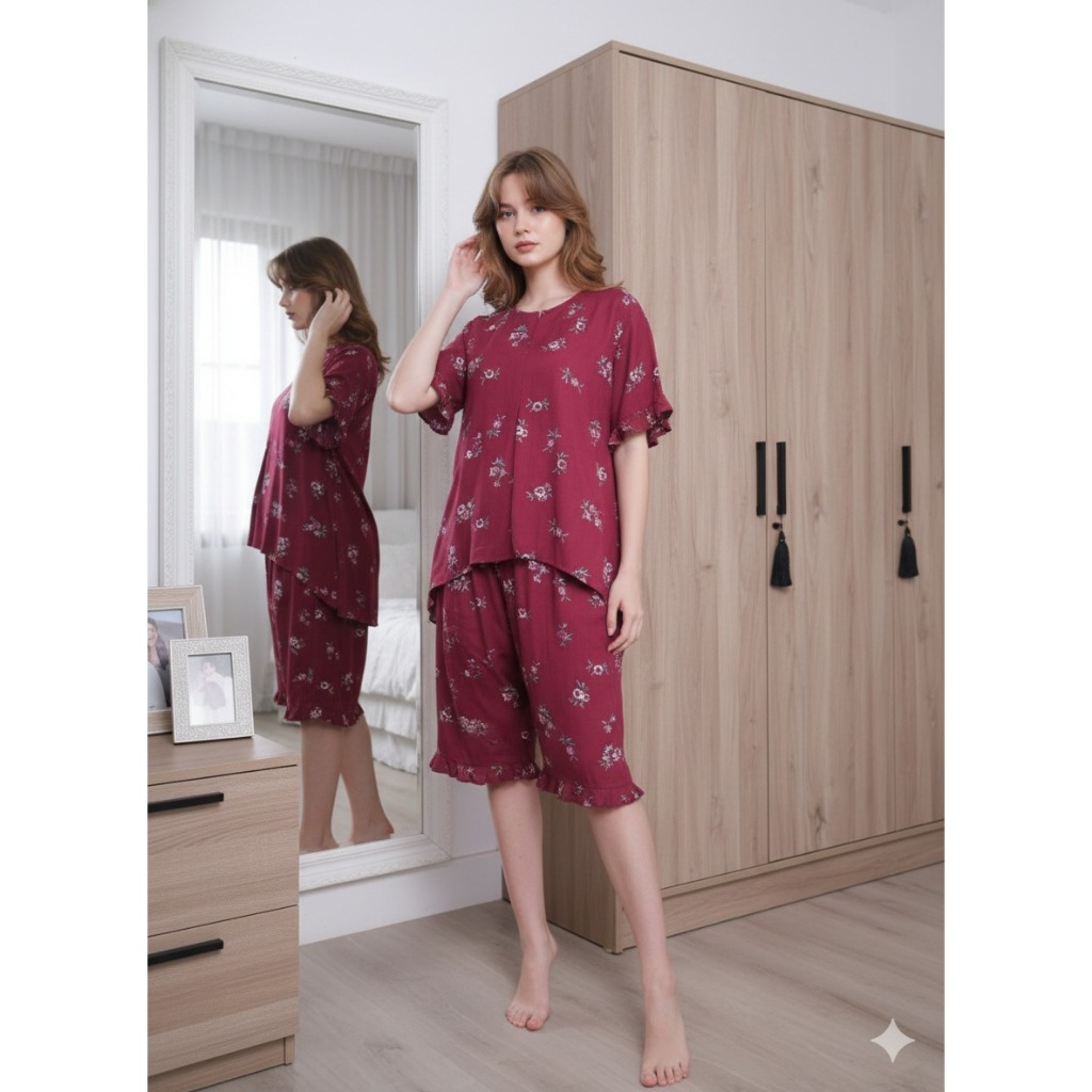 NURRE STORE.ID Piyama Aafia Set Rayon Premium Setelan Remaja Bumil