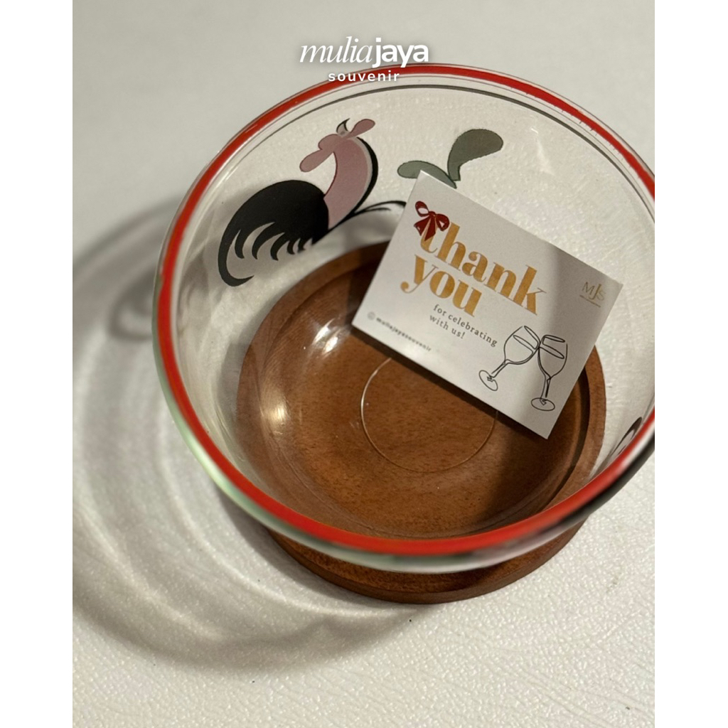 MANGKOK KACA AYAM JAGO SEDANG