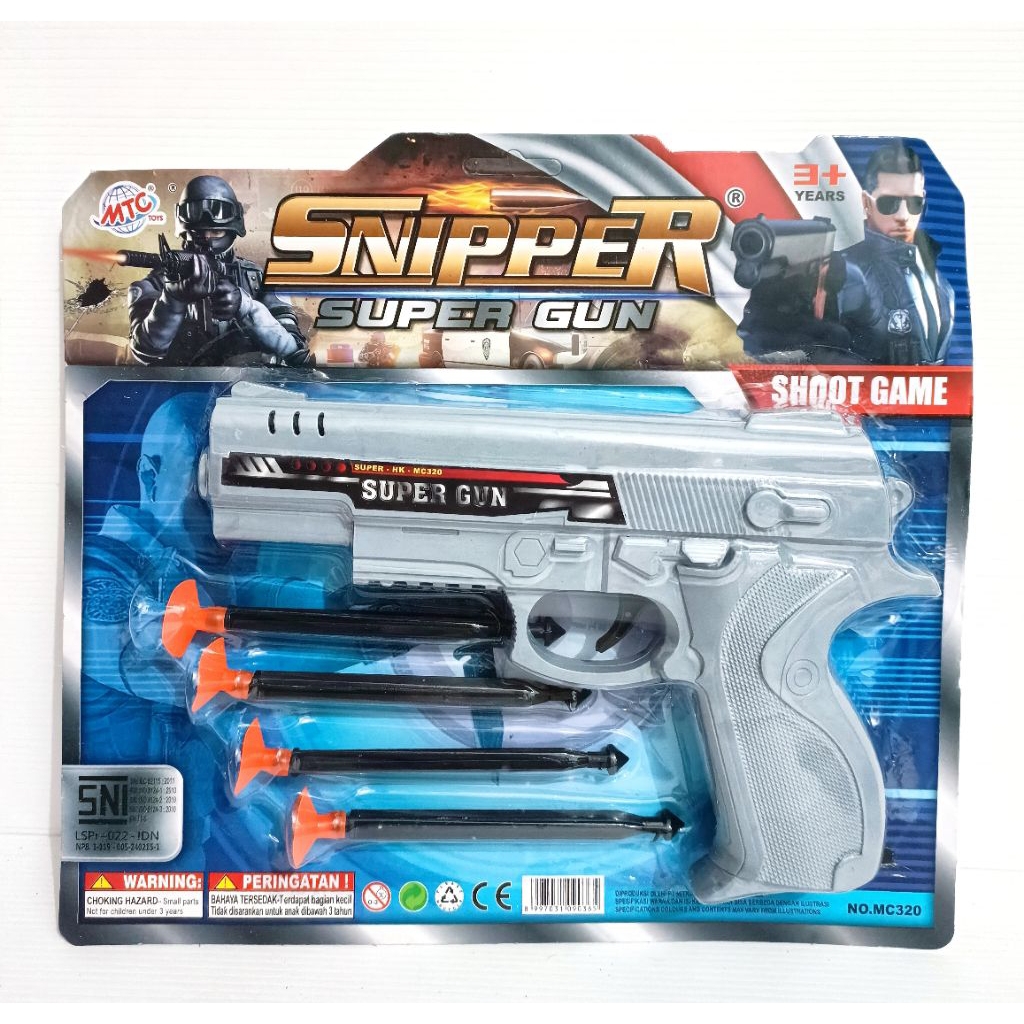 Mainan Pistol Tembak Sniper Gun MC320 - Peluru Karet, Aman untuk Anak, Tingkatkan Kreativitas Pistol