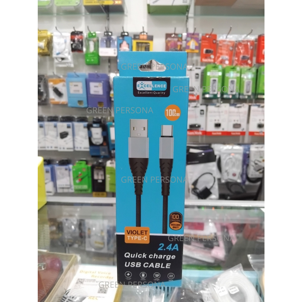 EXCELLENCE Kabel Data EXCELLENCE Violet 2.4A untuk Type-C