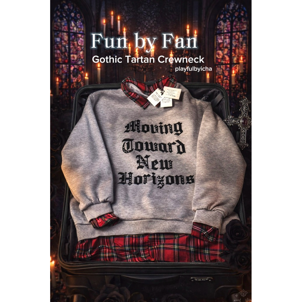 SHOP FROM JAPAN | Gothic Tartan Crewneck by FUN