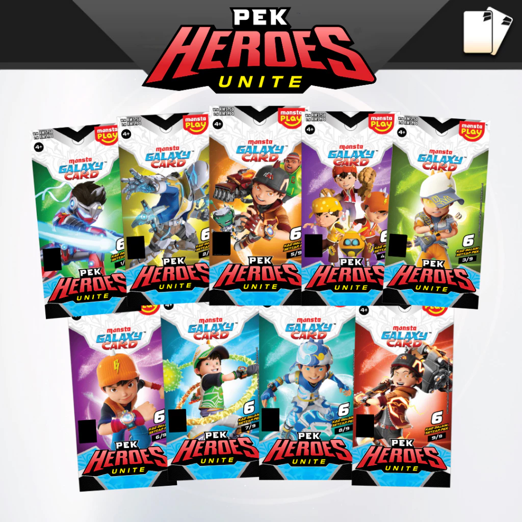 Pek Heroes Unite - Boboiboy Monsta Galaxy Card Set Malaysia