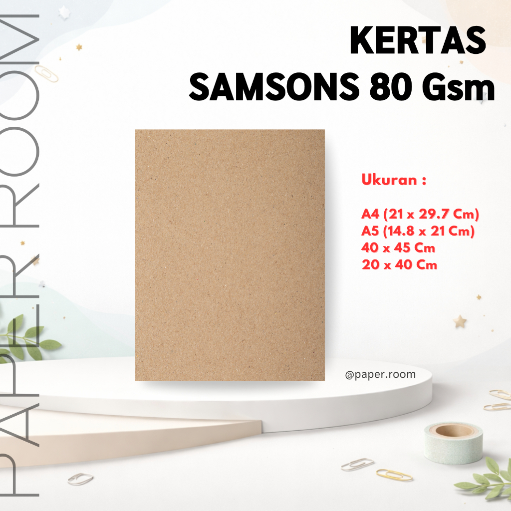 Kertas Samsons 80Gsm | Papercraft | Kertas Kraft Coklat | Kertas Coklat Tebal
