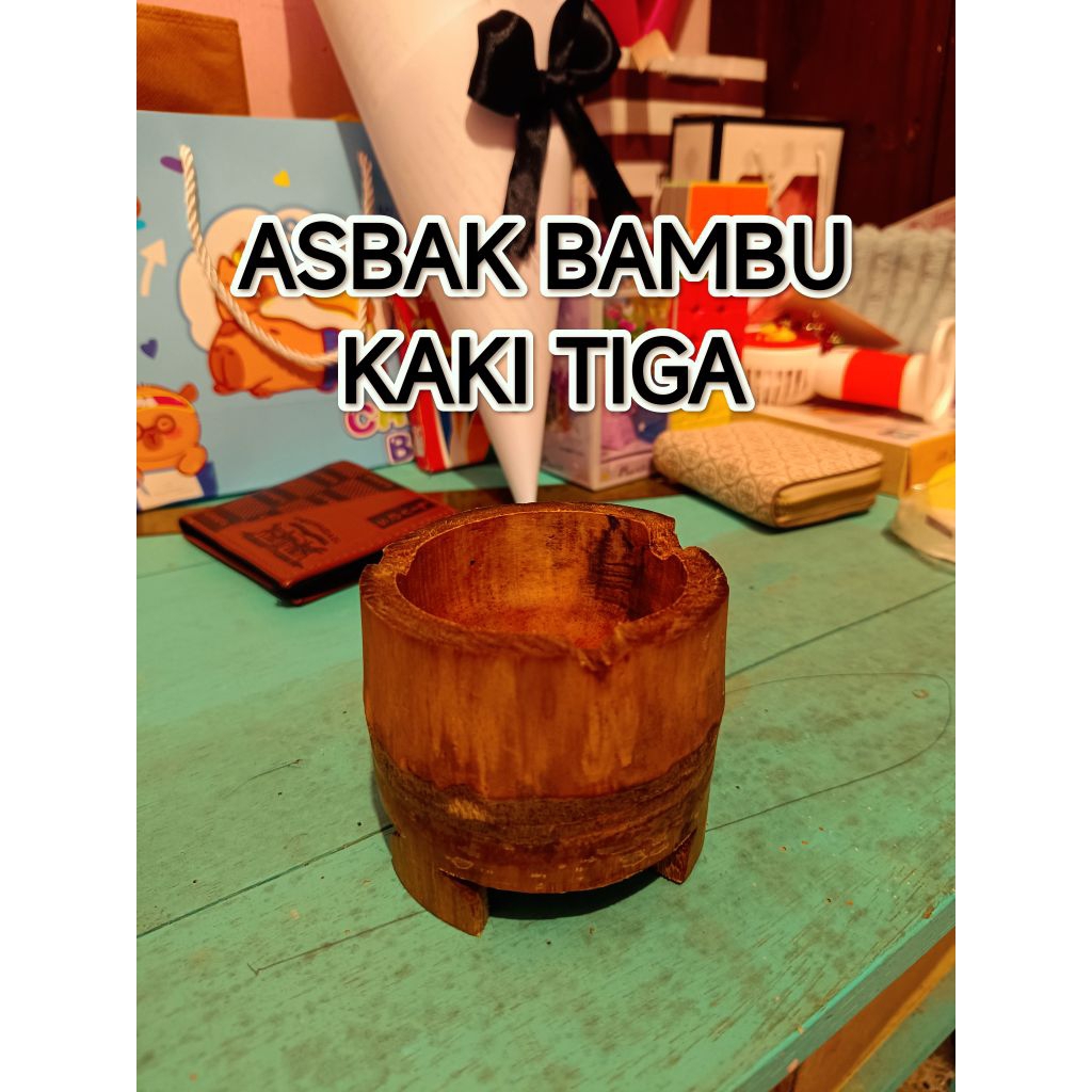 asbak bambu murah/asbak bambu/asbak rokok/asbak bambu kaki 3